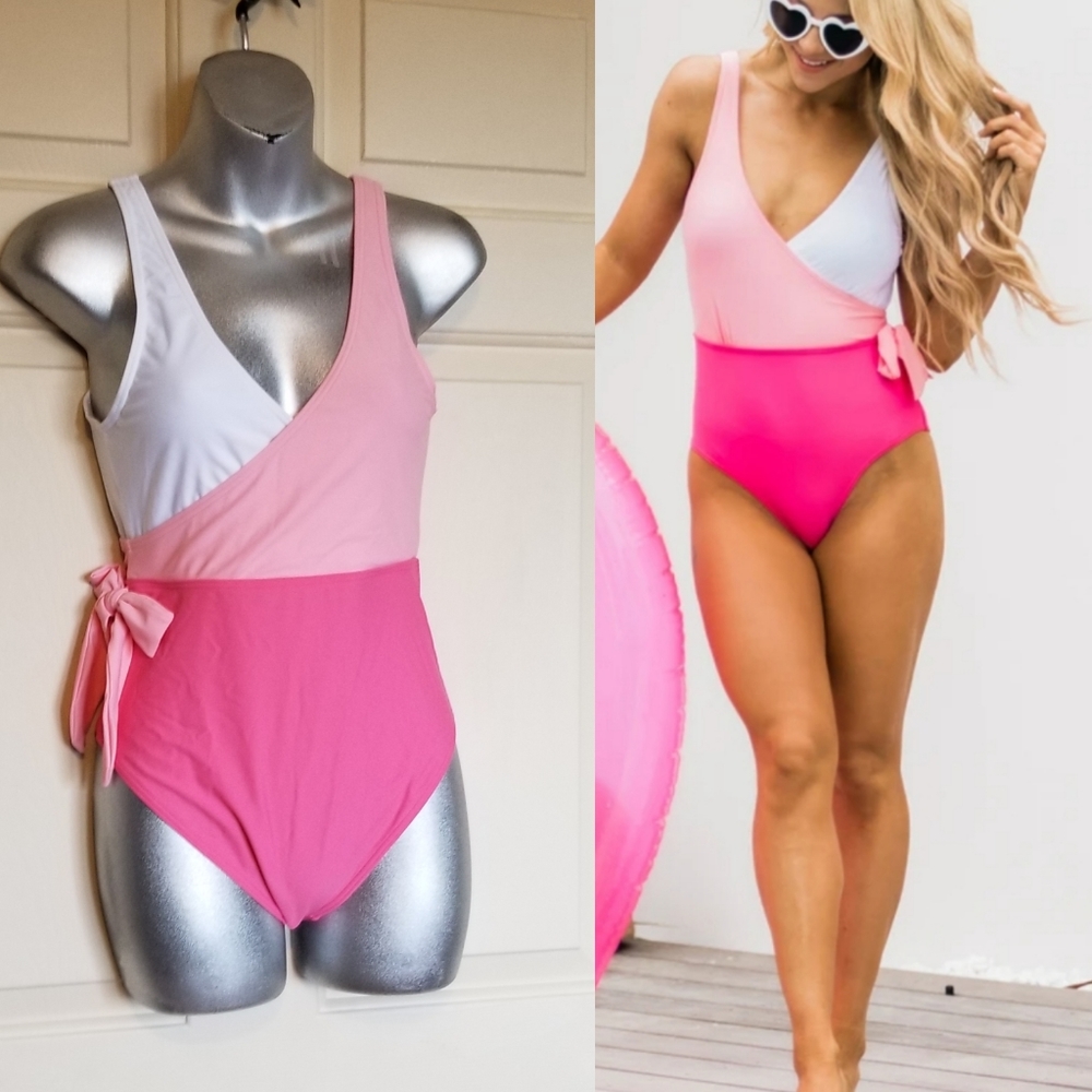 Hidden Islands Berry Colorblock Swimsuit